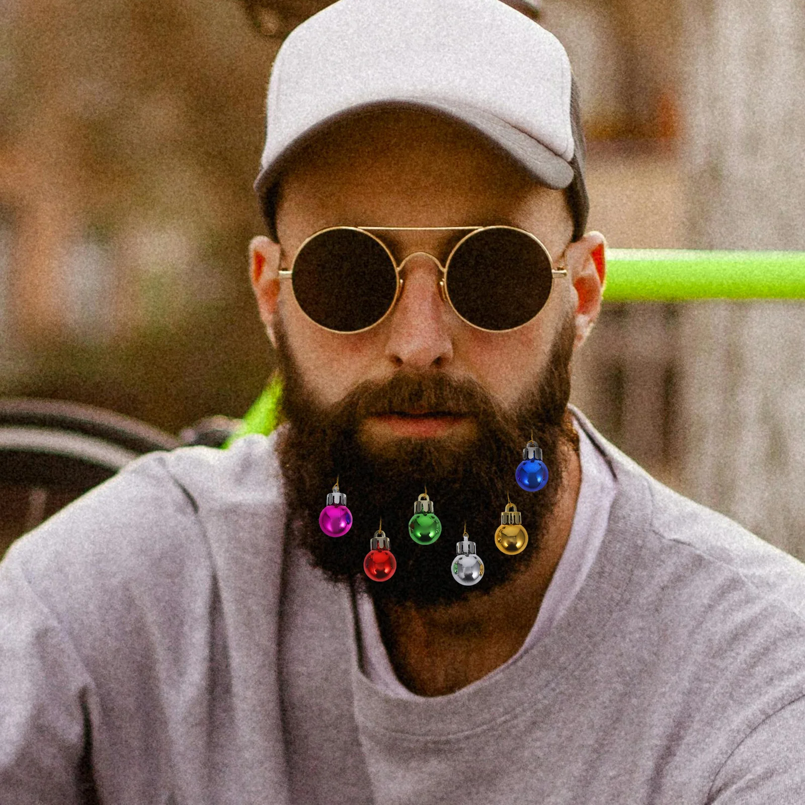 12Pcs Christmas Whisker Clips for Men Bright Beard Ornaments Clip Perfect Holiday Party Wedding Decoration Supplies