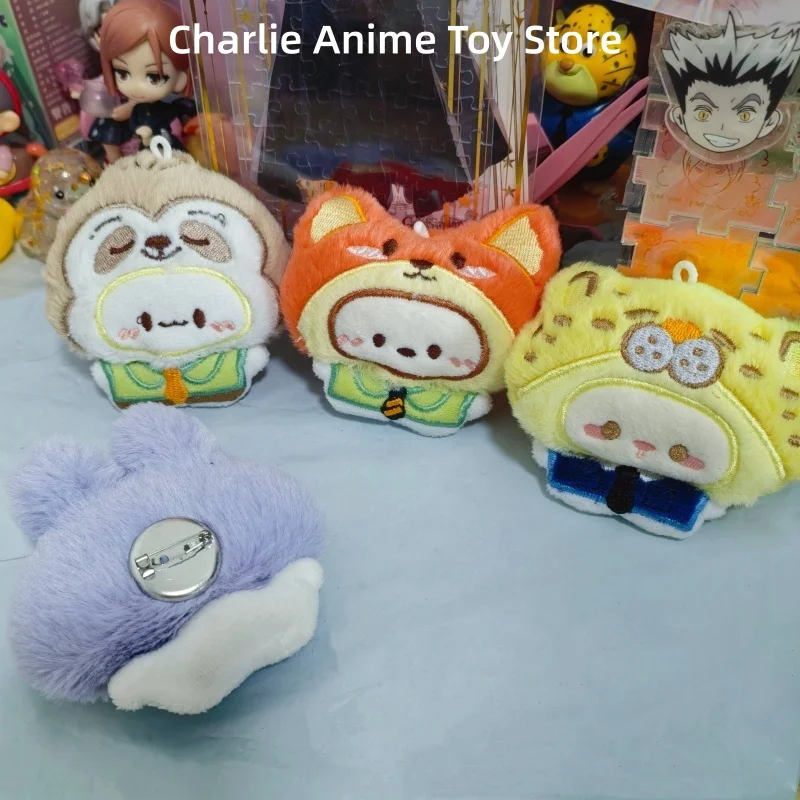 New Animal Plush Toy Cartoon Kitten Little Bear Puppy Plush Brooch Backpack Clothing Decoration Children's Gift