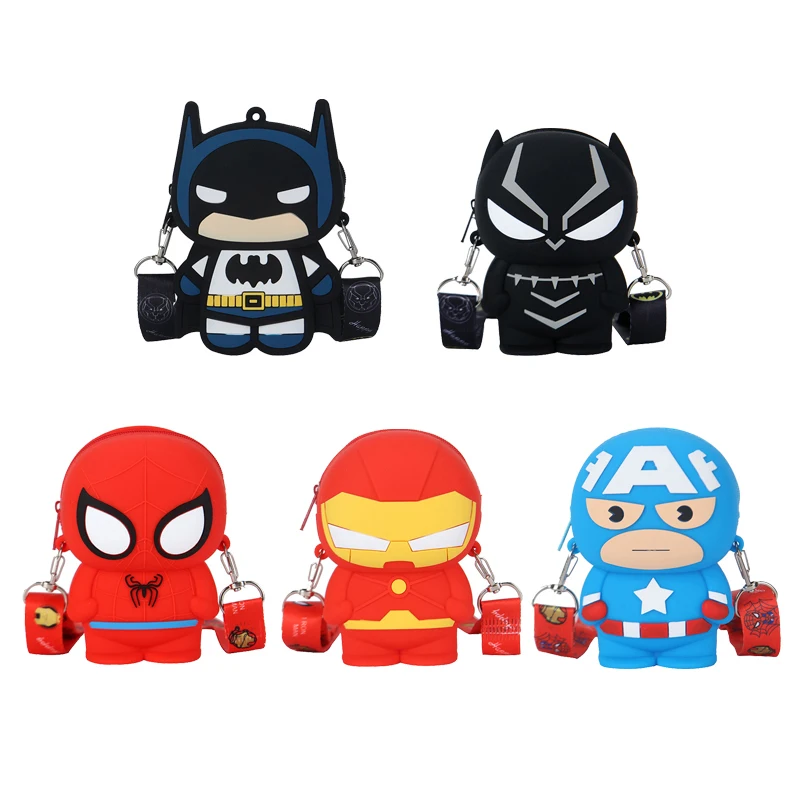 Anime-Figur Iron Man Niedliche Modische Tasche Prinzessin Kleine Aufbewahrungstasche aus Silikon Umhängetasche Cartoon-Figuren Modell Spielzeug Kindergeschenk