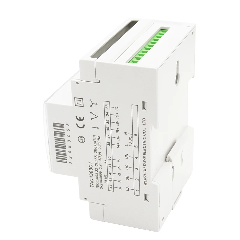 Three Phase DIN Rail Multifunction Energy Meter RS485 Modbus SDM TAC4300 CT Connected