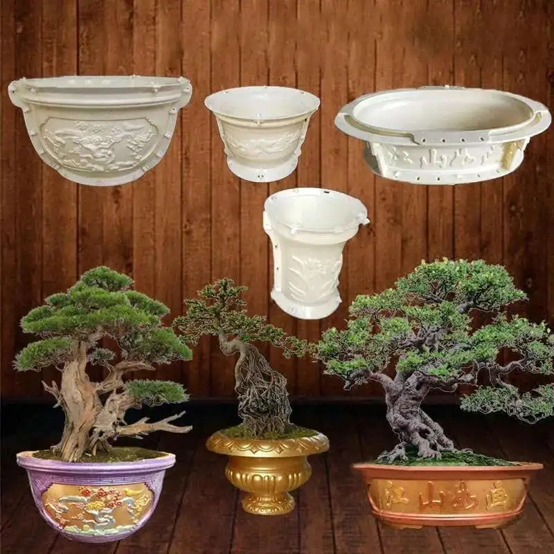 

Roman Flower Pot Plastic Mold for House Outdoor Decoration DIY Large Circular Mold Garden Cement Bonsai Vase Mold T