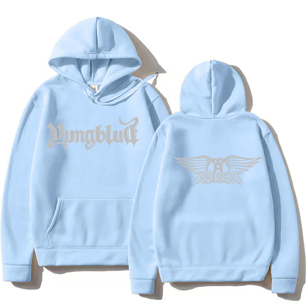 Aerosmith YUNGBLUD One More Time Hoodies Fleece Winter Long Sleeve Male Sweatshirts Hooded Pullovers Fashion Men Women Clothing