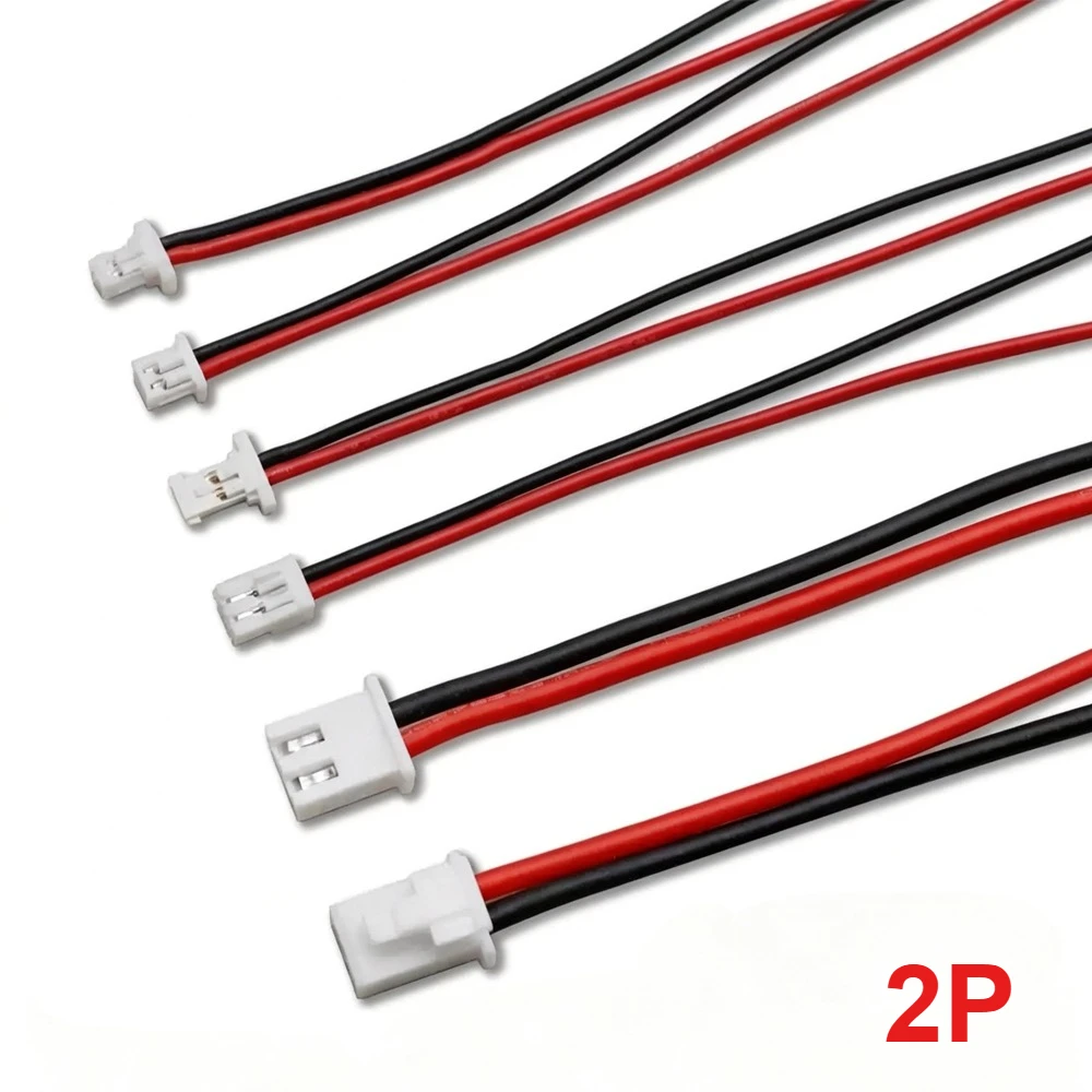 10-100pcs 2Pin MX1.25 Ultra-thin/SH1.0/XH/XHB2.54/HY/PH2.0/ZH1.5 Single End Silicone 10/20CM High-temp Resistant Terminal Wire