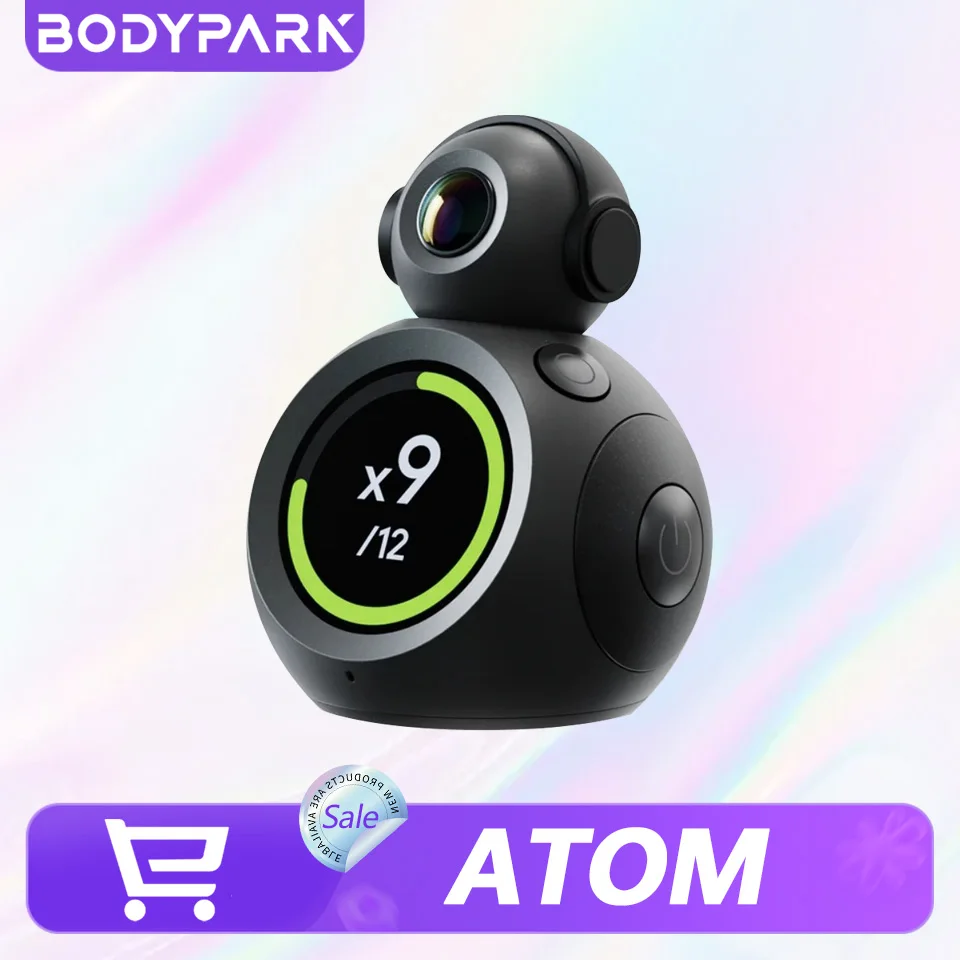 BodyPark ATOM AI Fitness Coach 155g 160° Camera 34 Keypoints Real-Time Voice Correction for Home Gym Workout