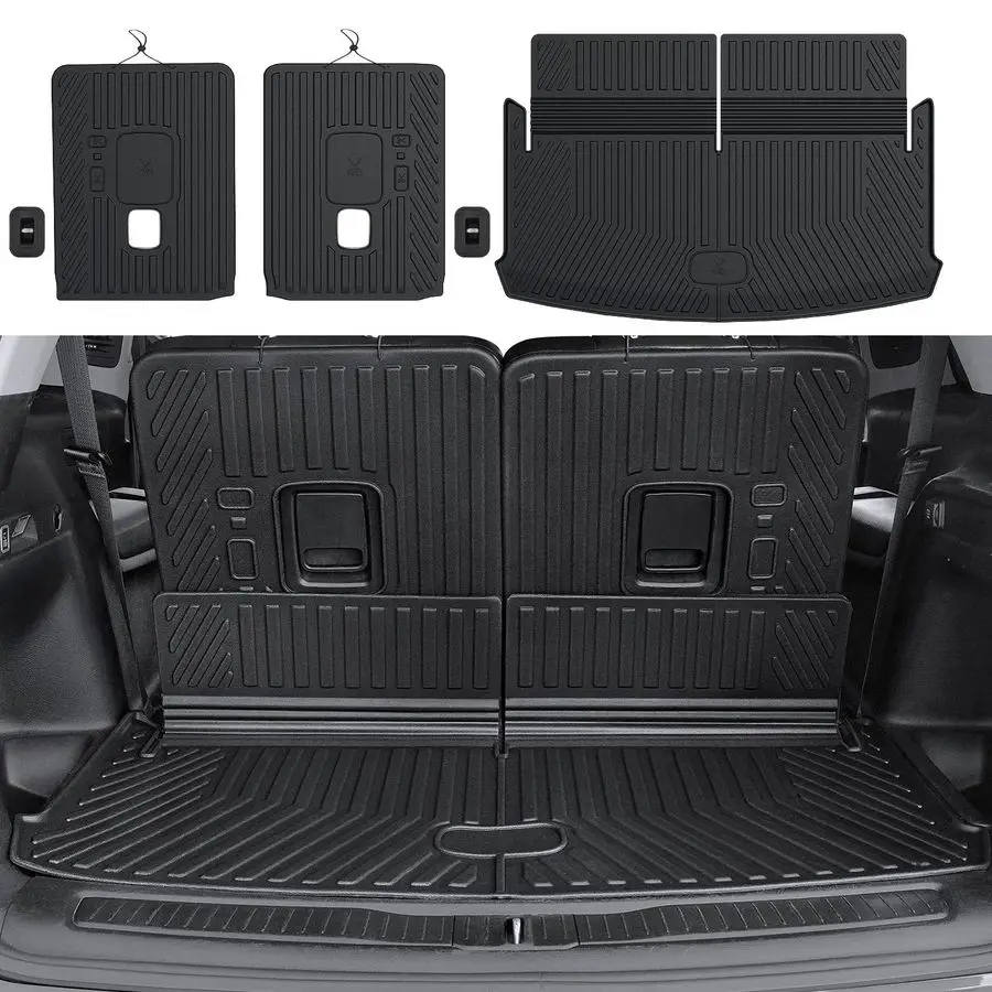 

Mat for 20212025 2026 Jeep Grand Cherokee L, All Weather TPE Rear Cargo Liner Trunk Mat with 3rd Row Seatback Cover for Jeep Gra
