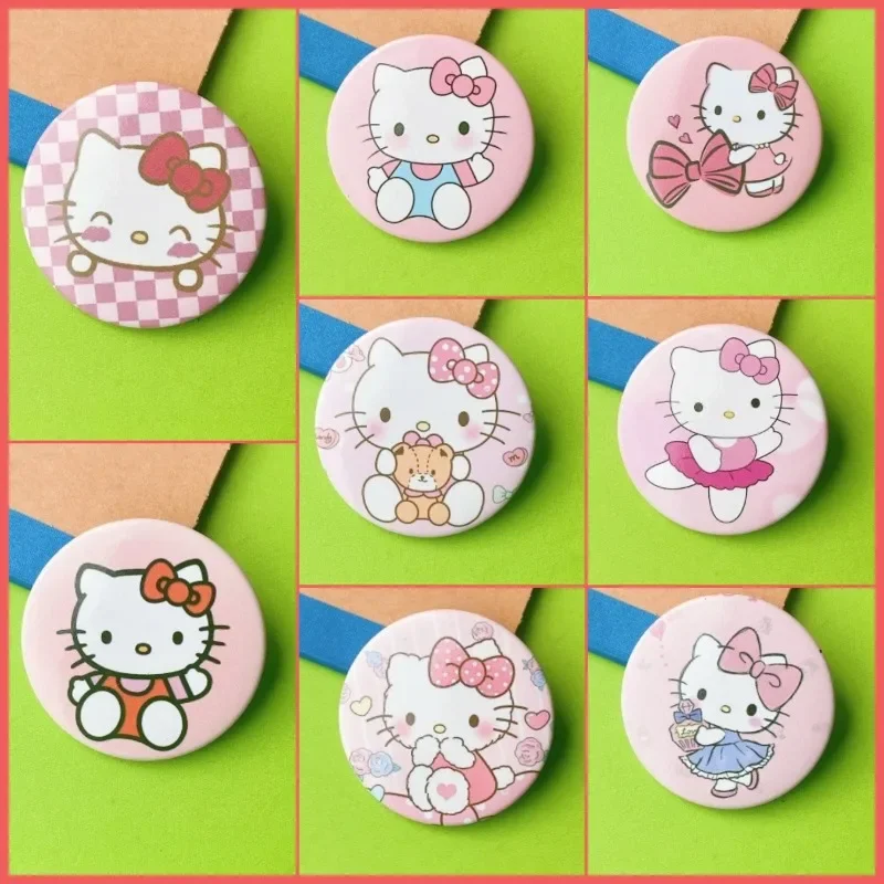 

Sanrio Hello Kitty Brooch Anime Figures Cartoon Q Figural Lapel Pins Backpack Brooch Anime Merchandise Decoration Children Gifts