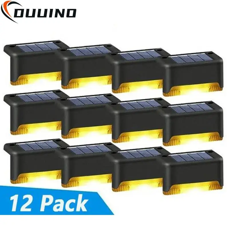 Solar Deck Lights 4 Pack Outdoor Step Lights Waterproof Led Solar Lights for Railing Stairs Step Fence Yard Patio and Pathway