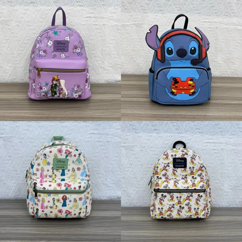 

Fashion Backpack Stitch Romantic Floral Backpack With Sweet Interactive Character Design Cartoon Boys Girls School Bag Gift