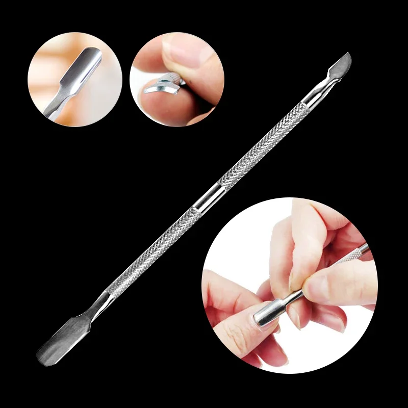 5PCS Pedicure Manicure Nail Art Cleaner Care Tool Double-ended Dode Huid Remover 2-Manieren Rvs nagelriem Pusher