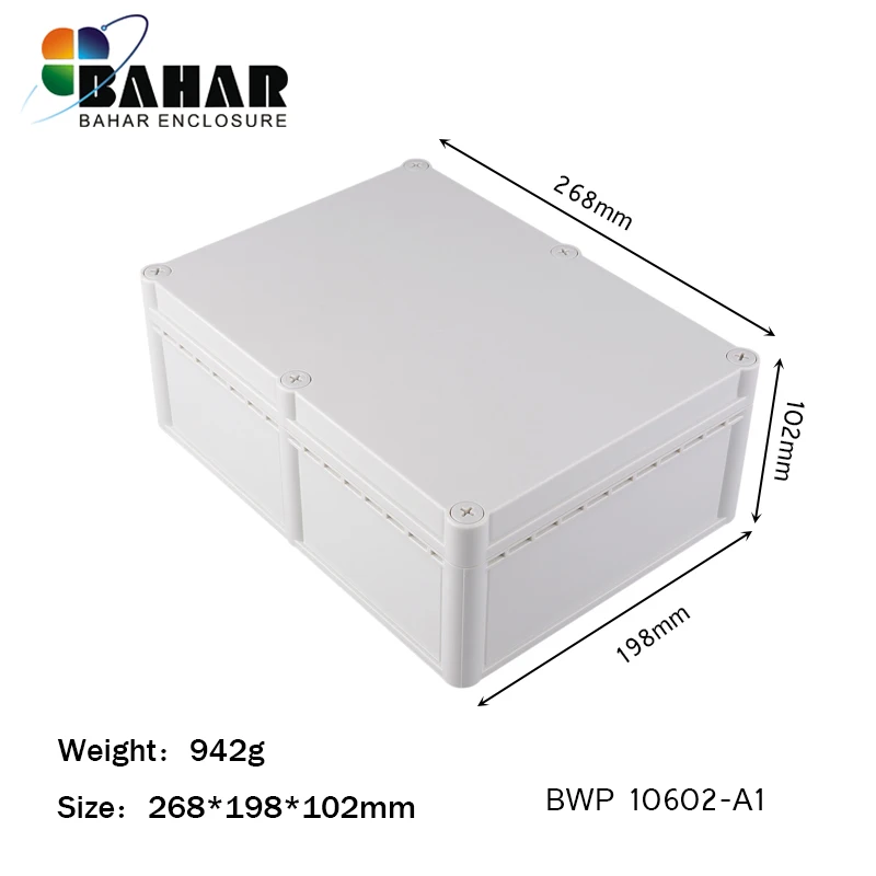 Bahar Brand Waterproof Enclosure ABS Plastic Housing Wire Junction Box Instrument Case IP68 MODEL BWP 10602