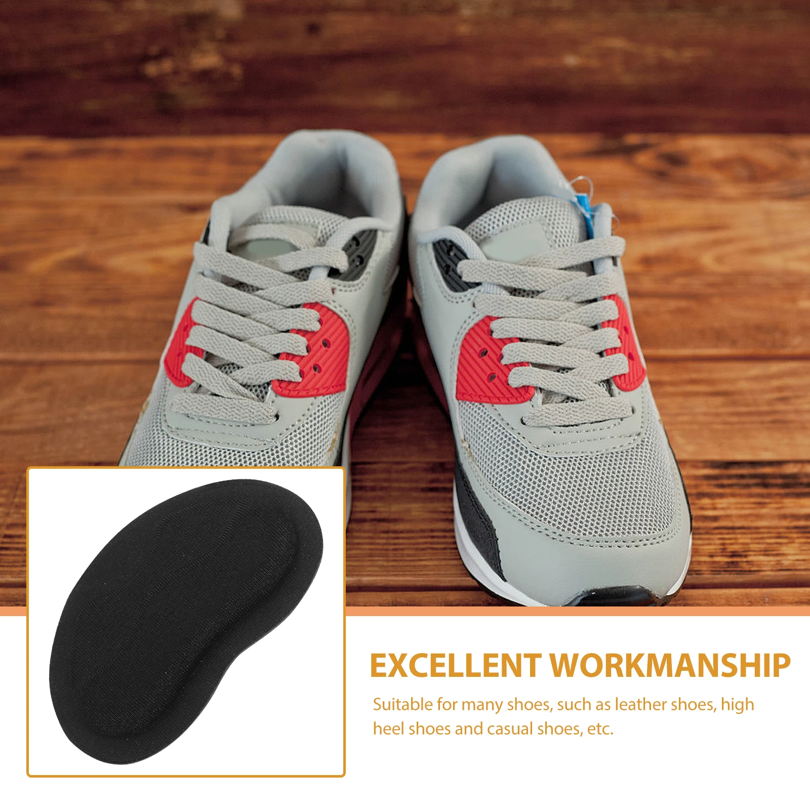 

3 Pairs Black Anti Slip Heel Pads Comfortable Foot Protectors Shoe Inserts Heel Cushions Prevent Blister Pain Relief Wear