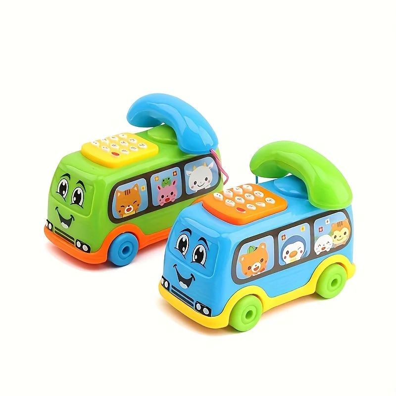 Cartoon Bus Mobile Phone Baby Music Toy Phone Educational Developmental Kid Toy Gift Simulation Telephone Halloween Thanksgiving