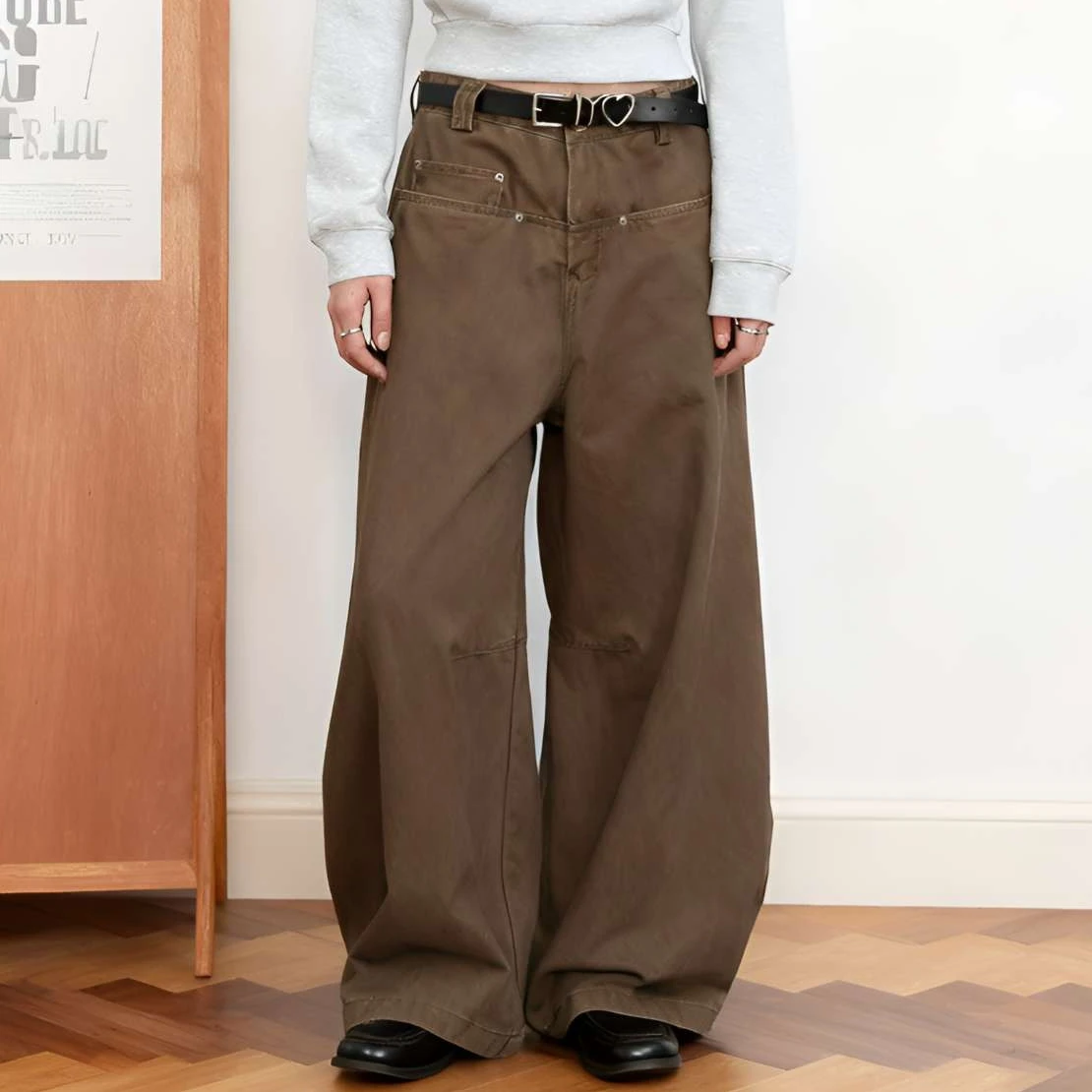 Amerikaanse retro mes casual broek losse pasvorm heren dames nieuw ontwerp hoge taille jeans rechte pijpen broek voor alle seizoenen