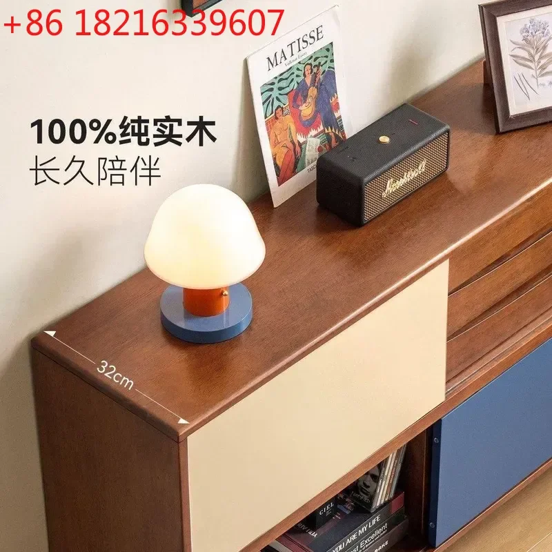 YAO Solid Wood Antique Living Room Side Cabinet Retro Chest Porch Storage Drawer Push Pull Dining Side Multi Function Furniture