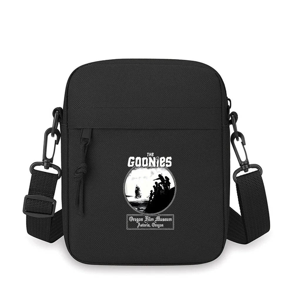 

The Goonies Film Scene Black Silhouette Men Crossbody Bag Single Shoulder Women Cartoon Anime Film Printing Design Unisex
