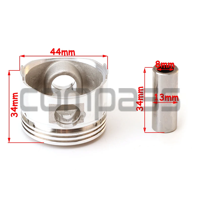 44mm 49CC 52CC 2 Stroke Engine Piston kit for mini bike brush cutter trimmer with 1E44F-5 engine