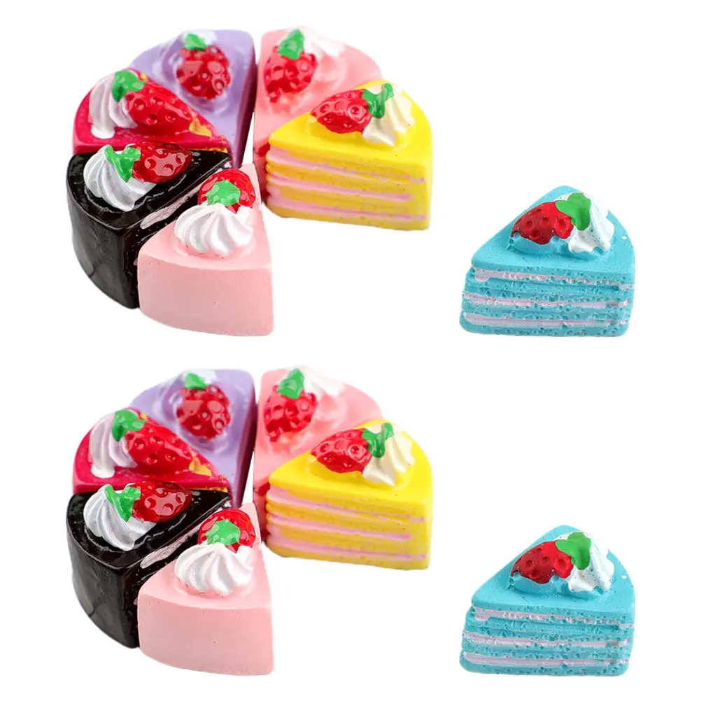 12 stuks miniatuur cake klein dessert doen alsof voedsel mini huis keuken scène realistische hars nep voedsel ornament collectie decoratie