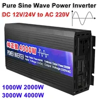 1000W/2000W/3000W/4000W Car Inverter DC 12V/24V To AC 220V Pure Sine Wave Power Inverter Voltage Transformer