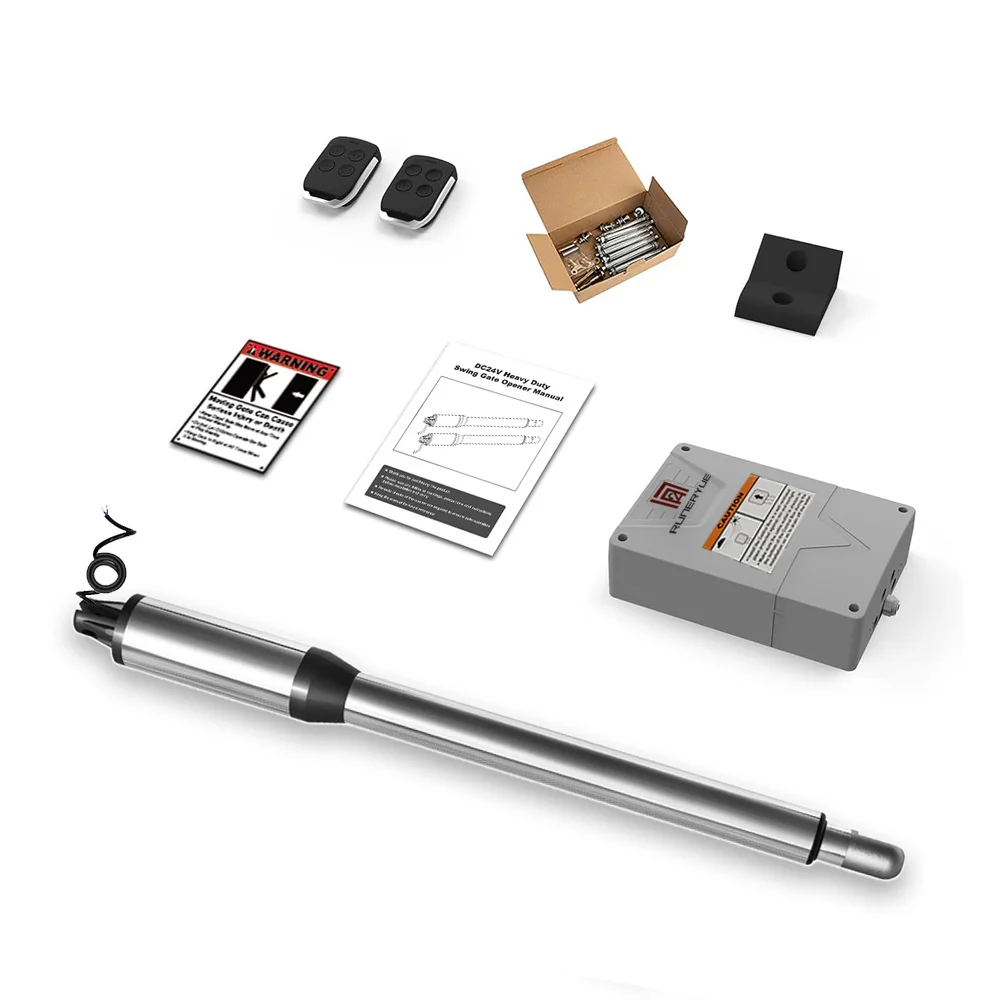 Medium Duty Automatic Gate Opener with Remote Complete Half Kit for Single Swing Gate Up to 440lb 16FT WIFI Solar Optional