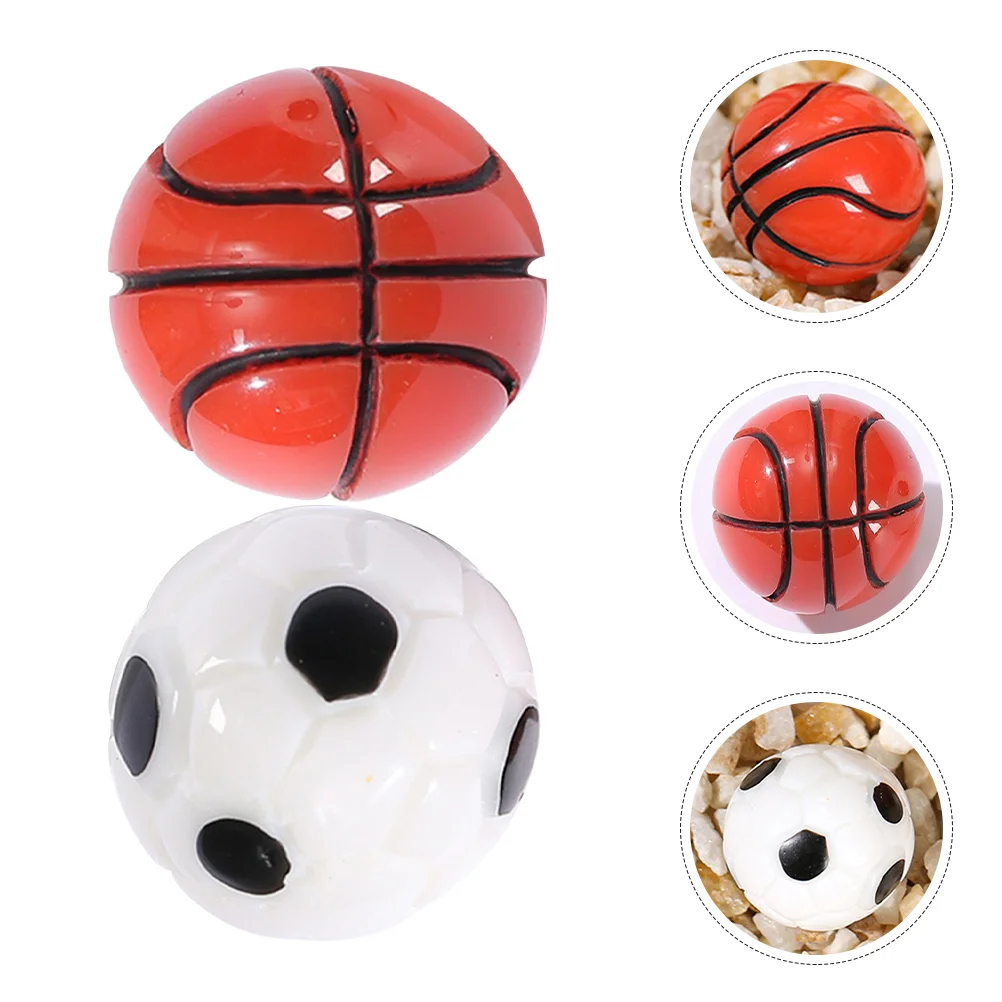 

10 Pcs Basketball Micro Landscape Ornaments Sports Balls Playground Resin Foosball Basketballs