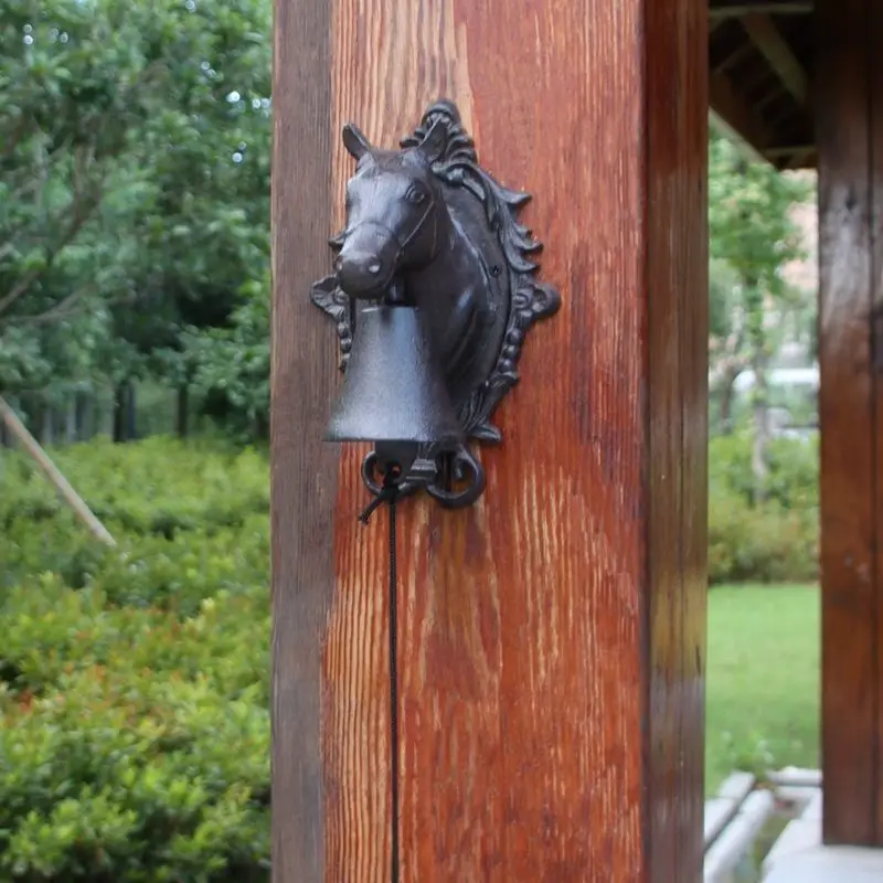 American country cast iron crafts big horse doorbell imitation antique iron art doorbell wall hanging decoration hand door bell