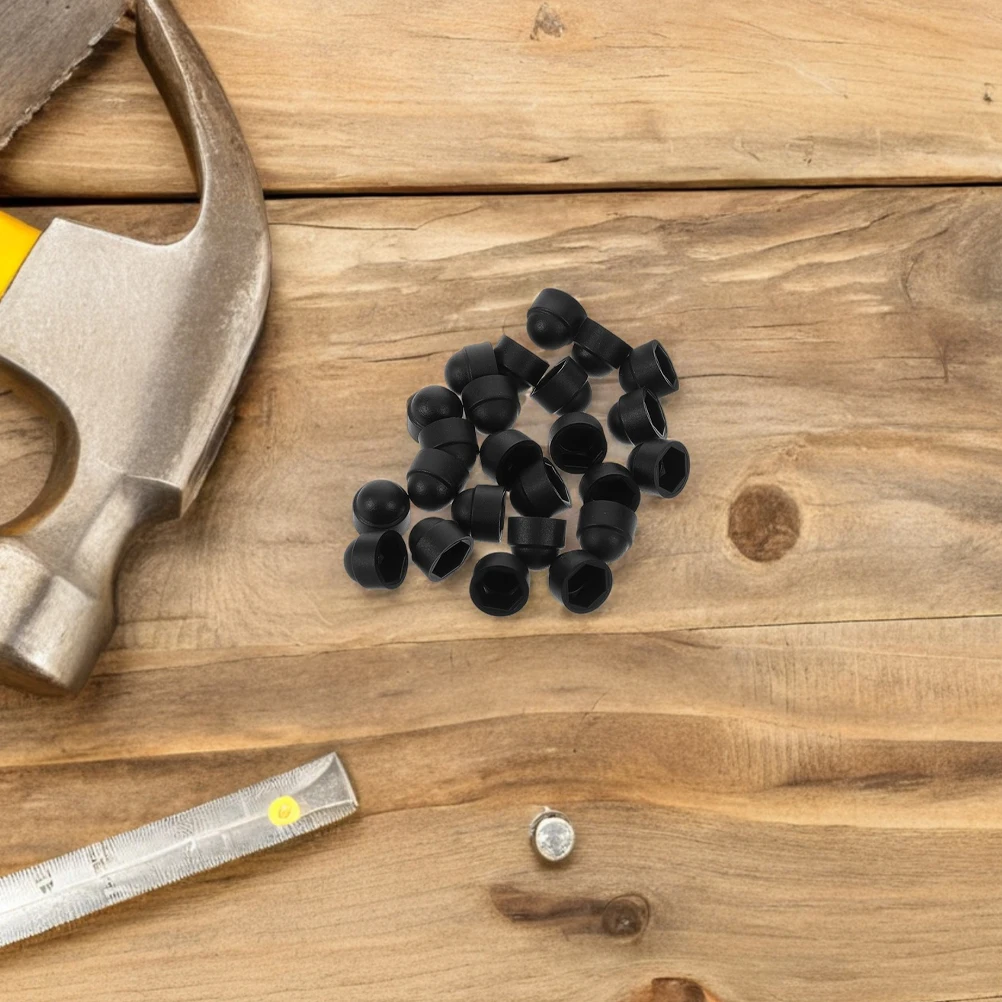 

50pcs Screw Dust Caps Plastic Bolt Caps Nut Covers Protective Black Durable Sturdy Easy Install Decorative Large Pack Industrial