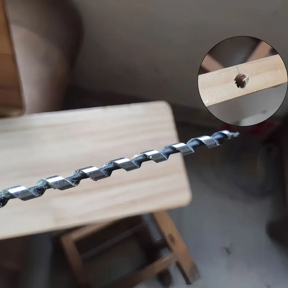 230/460mm Extra Langer Holzbohrer aus Hochkohlenstoffstahl mit Sechskantschaft für Tiefbohrungen in Holz – Detail 8
