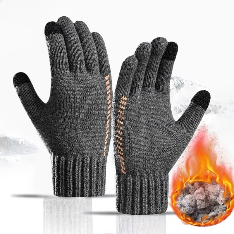 New Touchscreen Women Gloves Winter Glove Men Keep Warm Mitten Driving Anti-Slip Soft Knit Lining Thermal Gloves