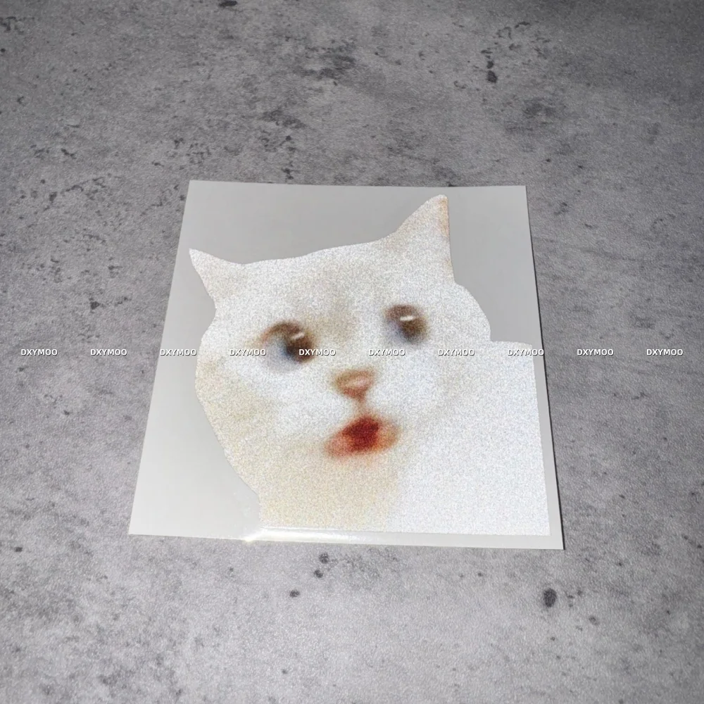 2pcs/set 8x8cm Cute Surprised Cat Vinyl Sticker Waterproof Decal for Car Motorcycle Fuel Tank Body Window Laptop