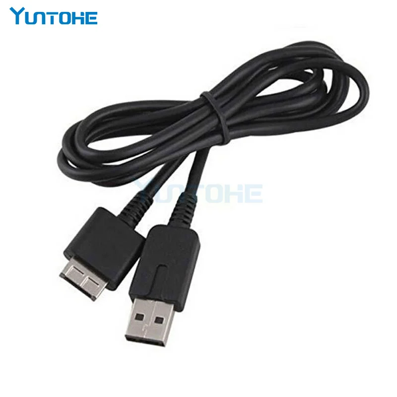 1000pcs/lot Wholesale 1.2M Charger Cable for Playstation PS Vita USB Data Sync Power Charge Cable Cord Black