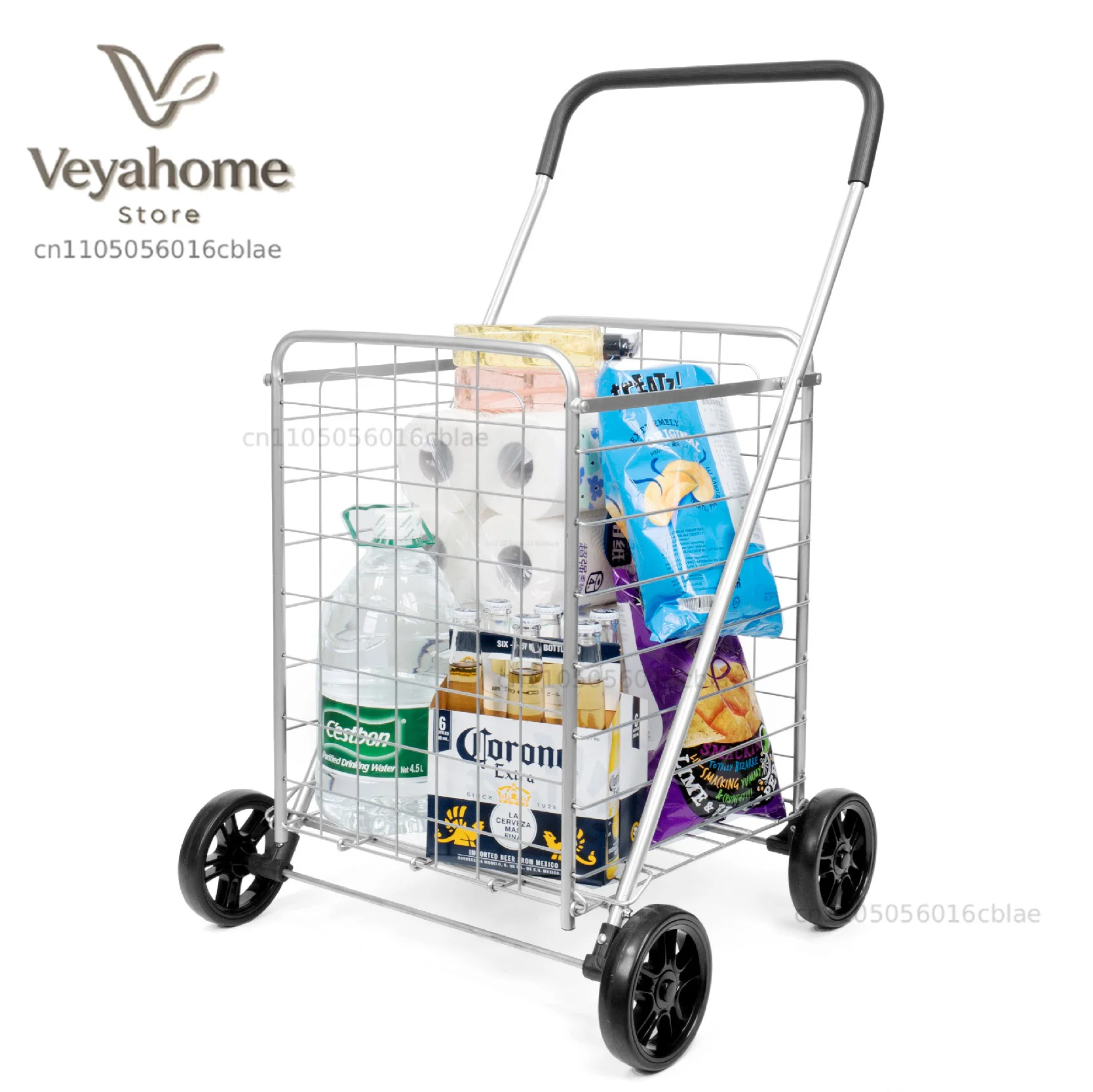 88l-large-capacity-foldable-shopping-cart-45kg-load-carbon-steel-frame-pu-wheels-for-grocery-market-stairs