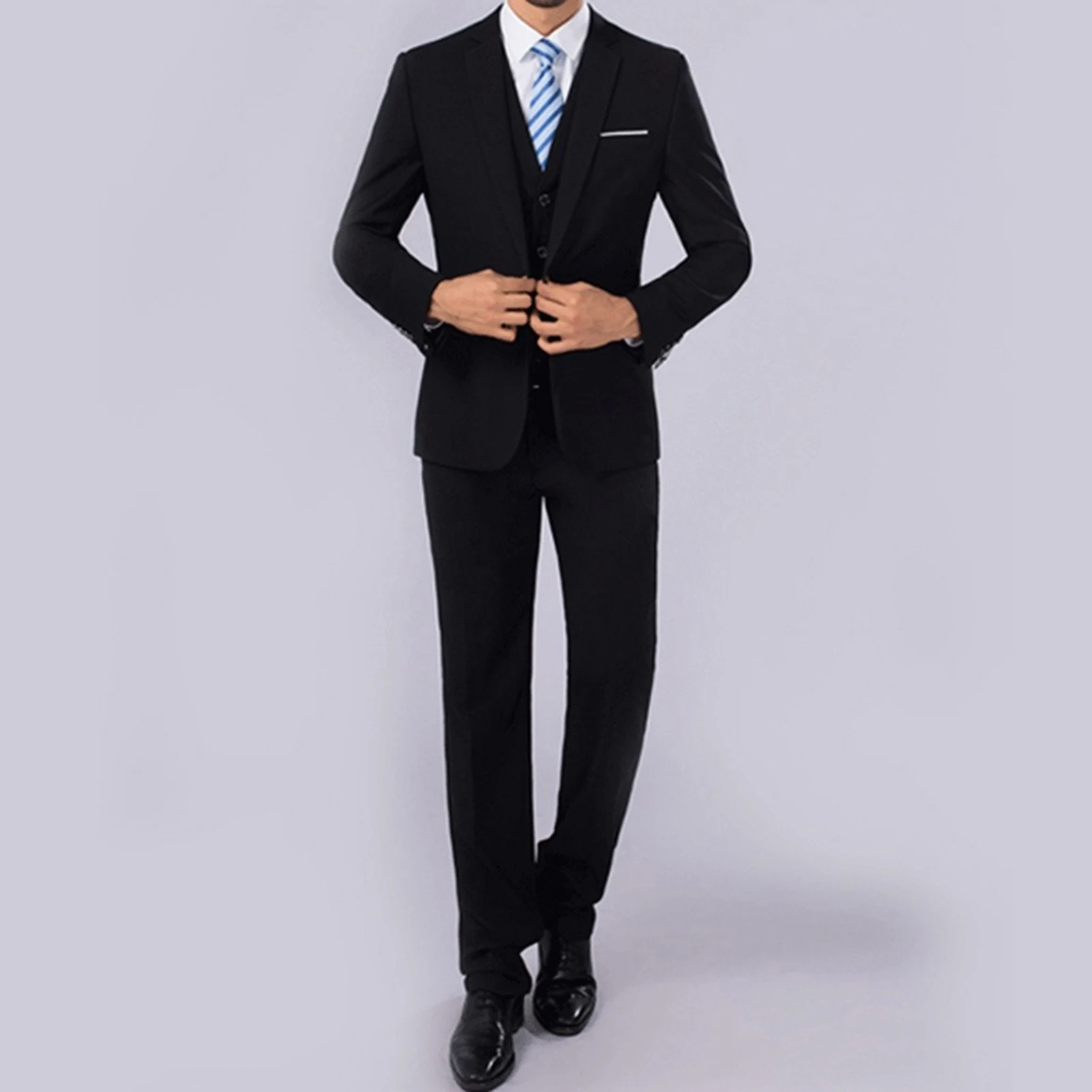 

Men Business Suit Slim Fit One Button Formal Groom Wedding Men's Blazers Trousers Two-Piece Set Suit Jacket conjuntos de blazer