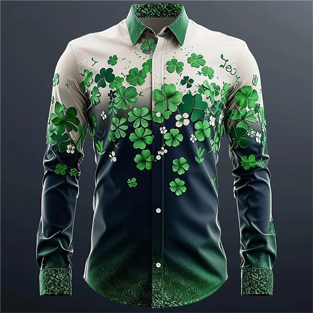 

Men's shirts fashion luxury petals casual outdoor street lamp soft and comfortable high-definition pattern new men's tops