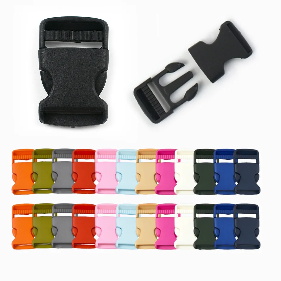 

20Pcs 15/20/25/30mm Plastic Buckles Backpack Strap-on Side Clip Release Clasp Dog Collar Closure Adjust Buckle Bag Accessories