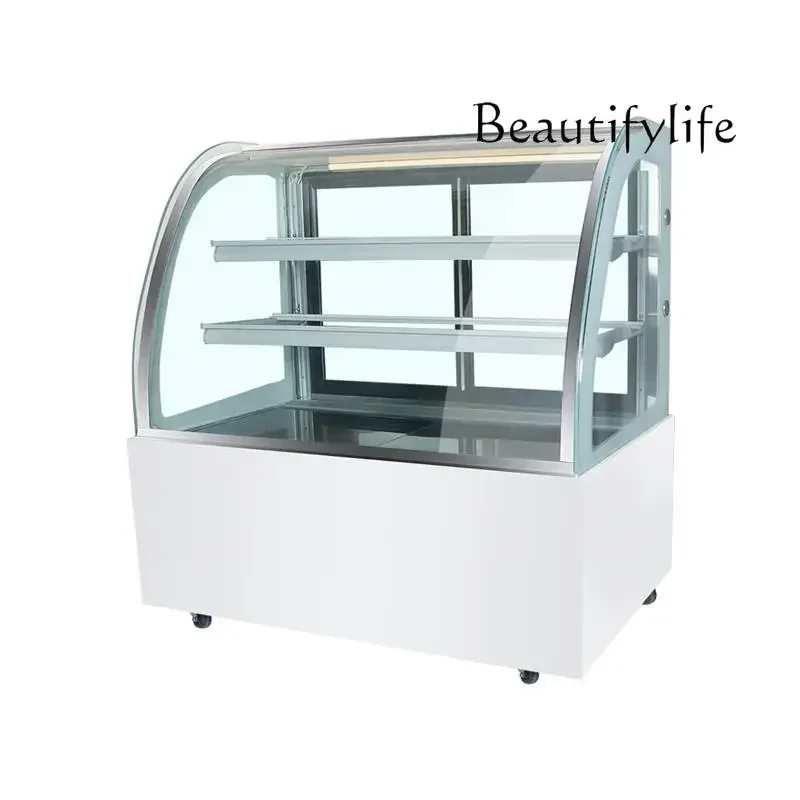 

Cake Refrigerated Display Cabinet Commercial Air-Cooled Refrigerator Right Angle Dessert Preservation Small Freezer