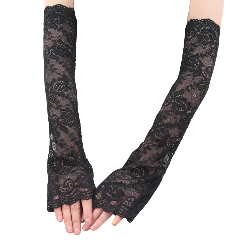 Dünne Spitzen-UV-Sonnenschutz-Ärmel für Damen, Sommer-Armschutz, Armstulpen, Schutzhandschuhe, Kühlende Armstulpen, Fahrerhandschuhe