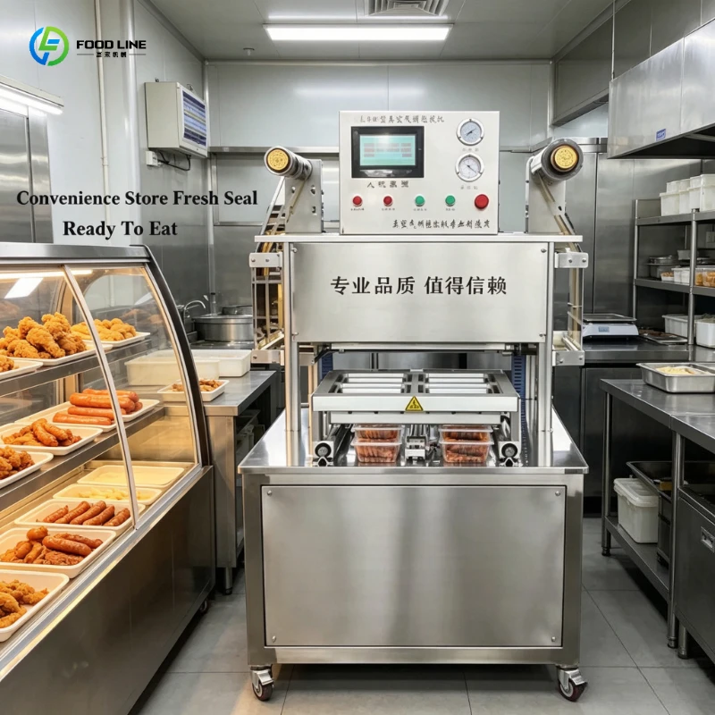 Automatic Modified Atmosphere Sealer Packing System, Vacuum Unit for Beef Preservation, Food Shop Machine with Film Roll & Bags