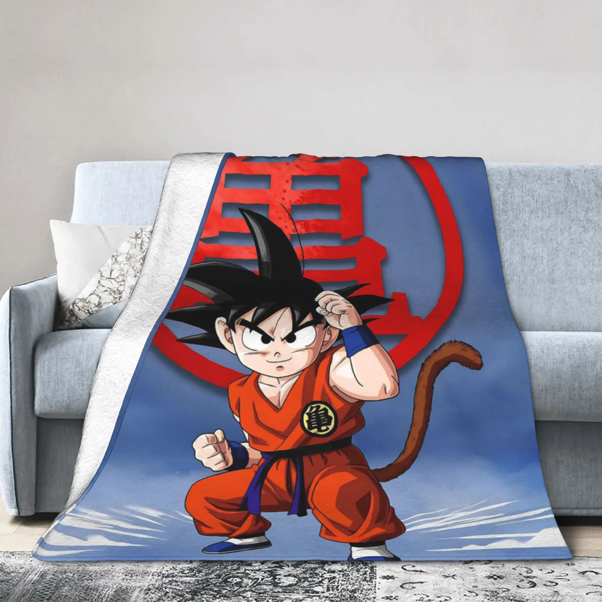 DBZ Son Goku Master Roshi Kanji Fleece Throw Blanket Blankets for Home Car Lightweight Thin Quilt,