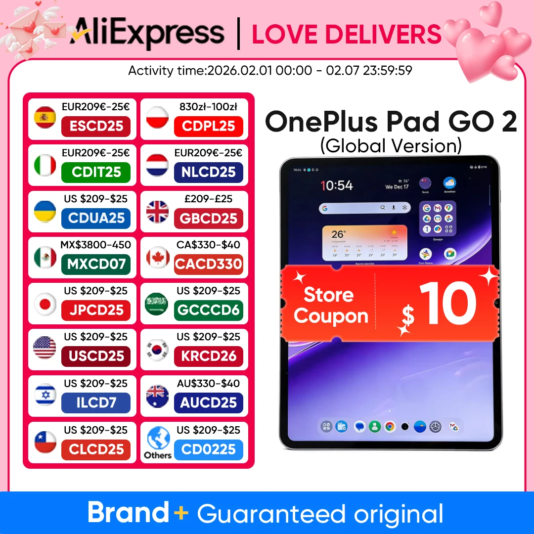 Global Version OnePlus Pad Go 2 Tablet MediaTek Dimensity 7300-Ultra 12.1" 120Hz LCD Display 10050mAh Battery 33W SUPERVOOC