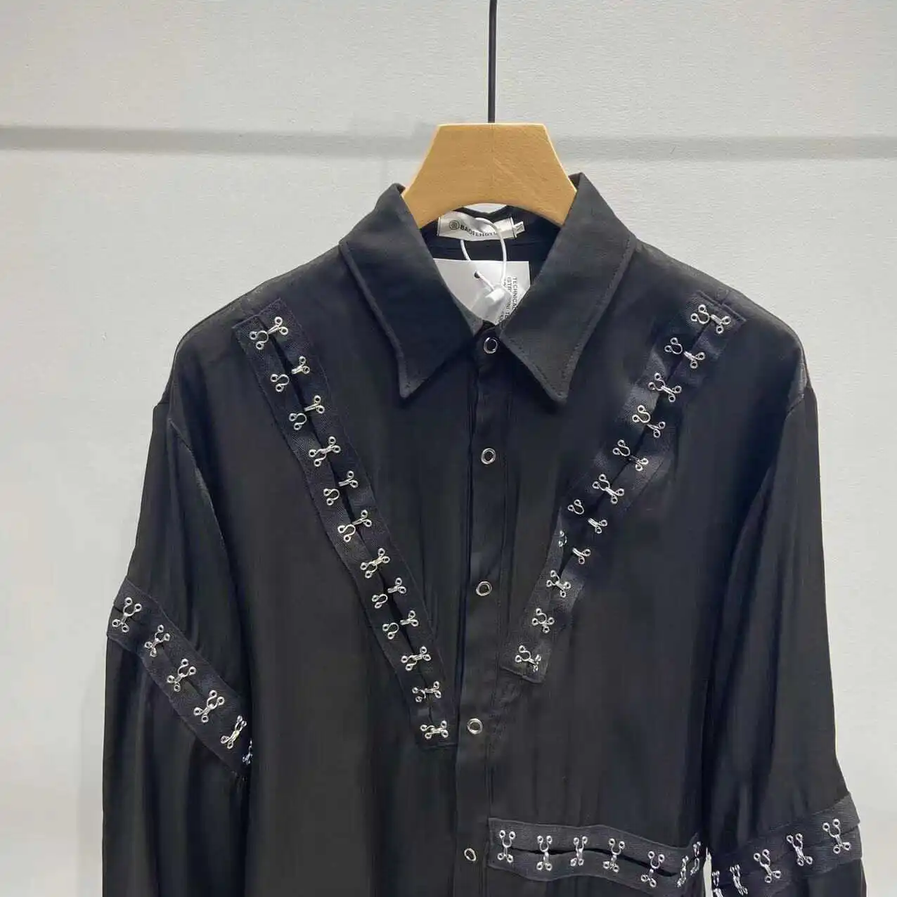 2025 Korean Fashion Trendy Design Long Sleeve Shirt Personality Patchwork Hollow Loose Casual Stylish Men's Clothing