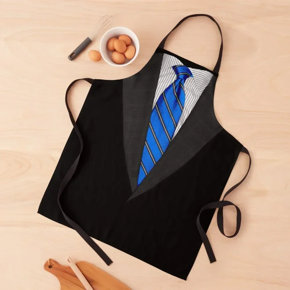 Blue Suit Up! Realistic Suit and Tie Casual Graphic for Zoom T-Shirt Tuxedo Costume T-Shirt Apron Household Items Apron