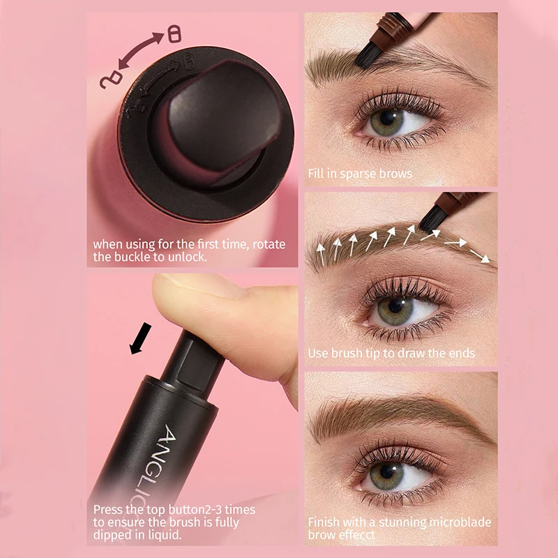 6 色の眉ティント防水非汚れ眉クリーム長期的な外観メイクアップなし効果的に隙間を埋める