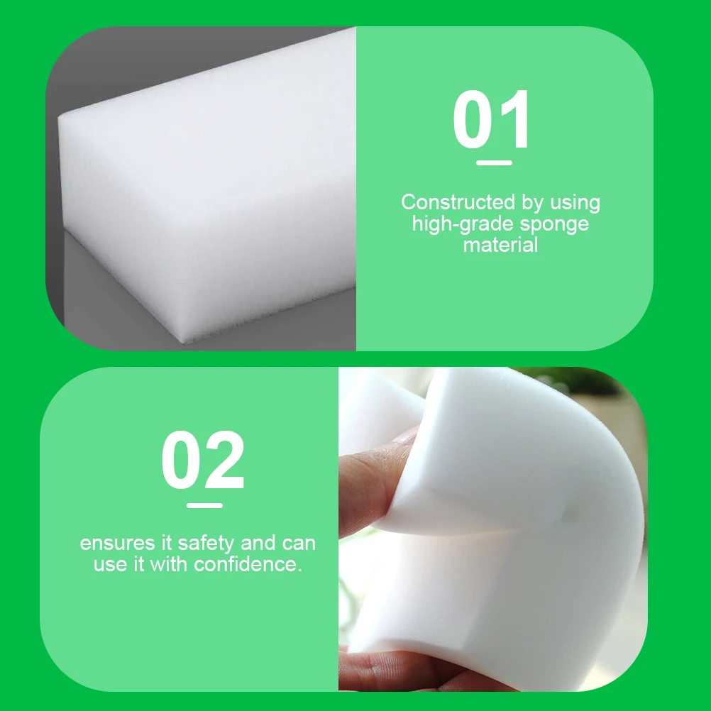 

20pcs Dishwashing Sponges Non-Scratch Kitchen Cleaning Scrubbers Thick White Sponge Pads Grease Remover Ceramic Glass Stove