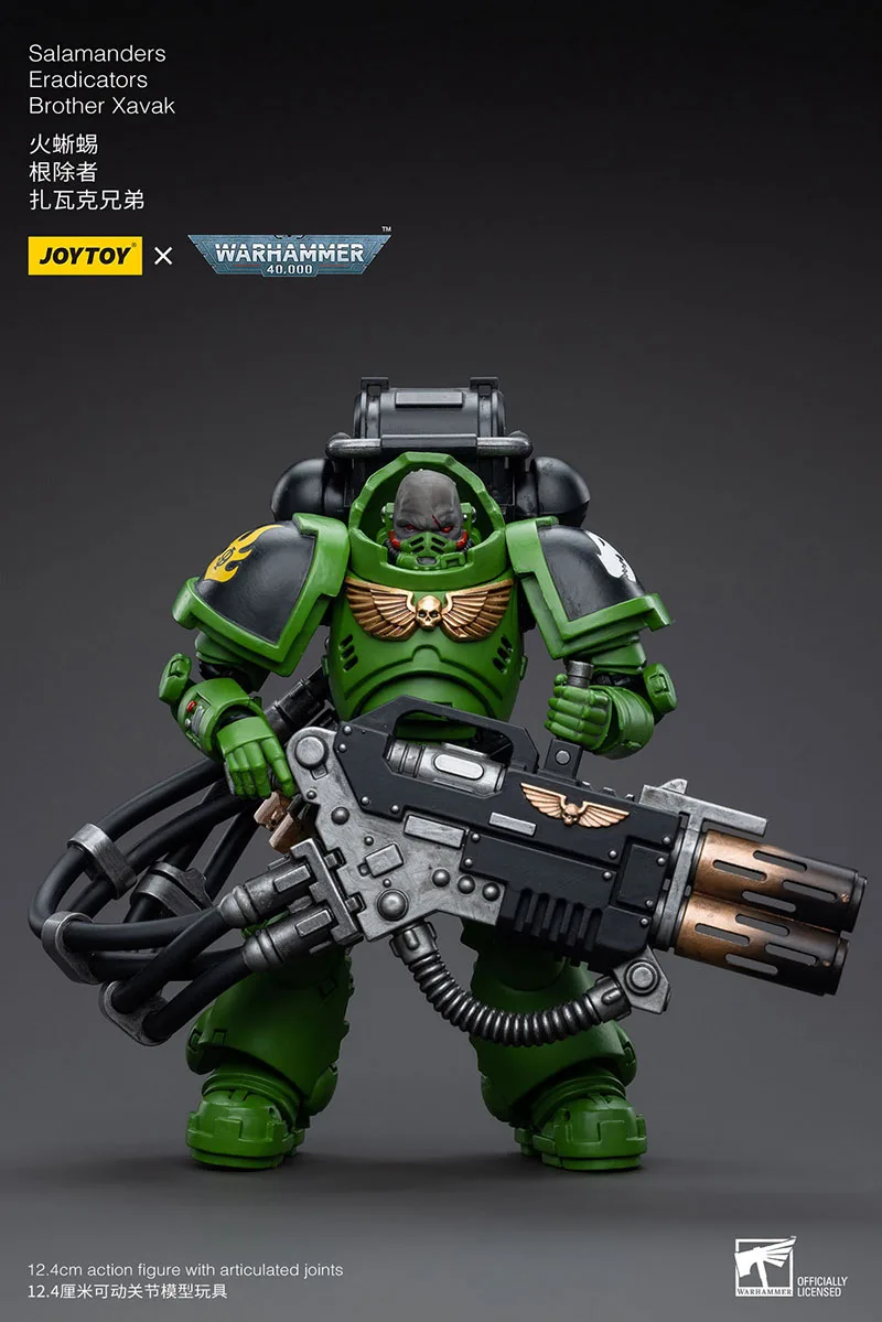 JOYTOY Warhammer 40K 1/18 Salamanders Eradicators Brother Xavak Action Figure 12.4cm Military Soldier Model Toy for Collection