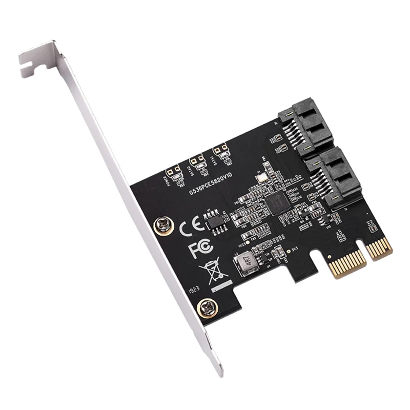 

Плата контроллера PCIe 2 порта 6G SATA III 3,1, плата расширения без Raid PCIe 3,0 X1, чип Jmb 582