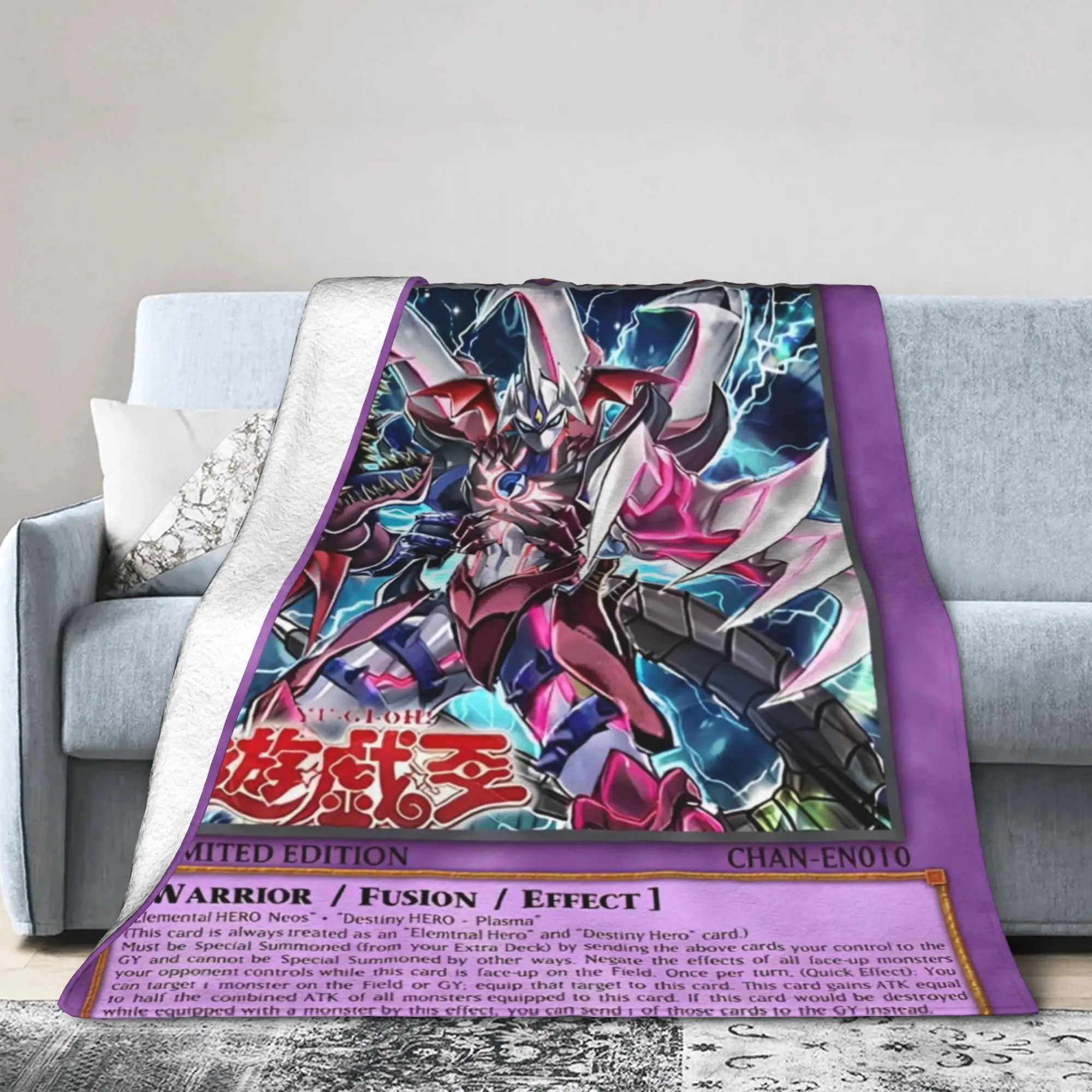 Anime Yu Gi Oh Card Blanket   Flannel Throw Blanket Bedroom Sofa Portable Soft Warm Bedspreads