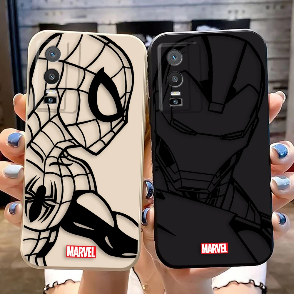 Marvel Spider-man Iran Man Phone Case For VIVO Y02S Y15S Y16 Y17 Y19 Y20 Y21 Y22 Y22S Y28 Y35 Y36 Y50 Y51 Y72 Y76 Y100 Y91 Case