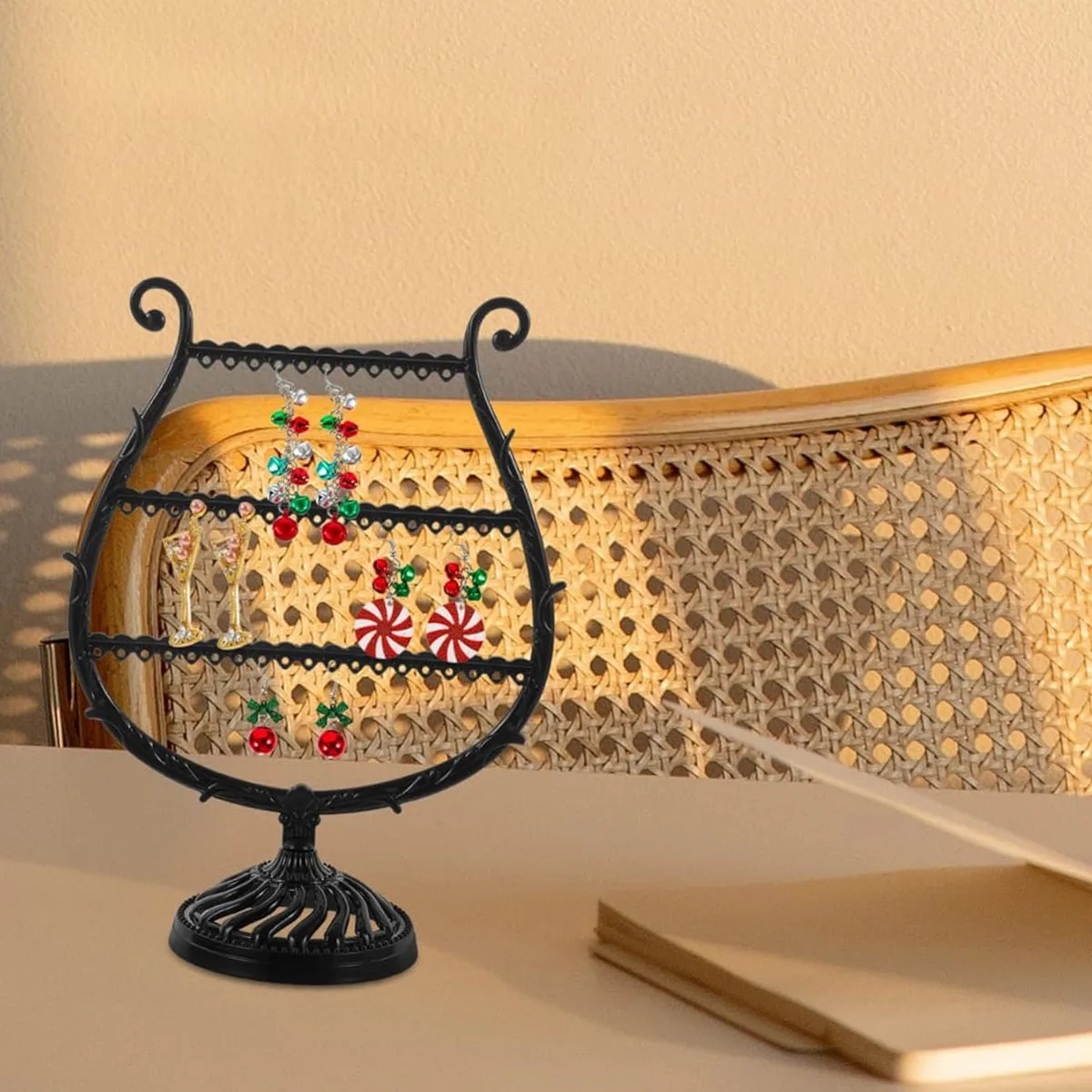 1 قطعة-النبيذ الزجاج القرط عرض الرف القرط مجوهرات عرض الرف رف المجوهرات