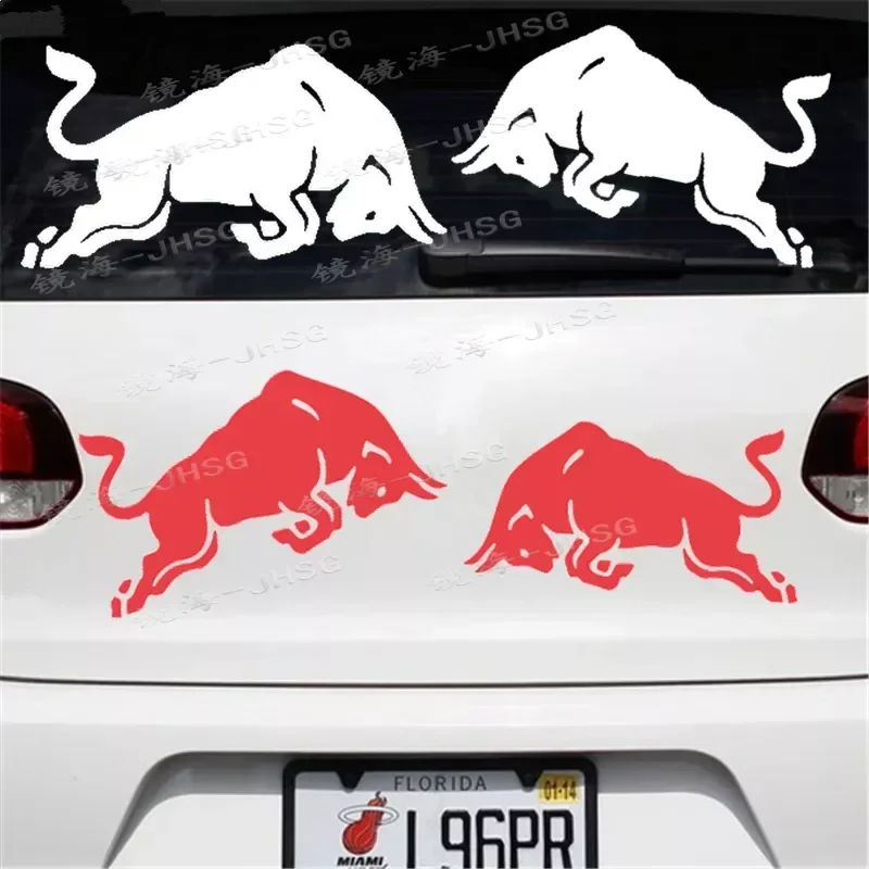 Angry Bull Funny Car Decal Waterproof Vinyl Decal Customizable Vinyl Red/Black Car Decal Shape