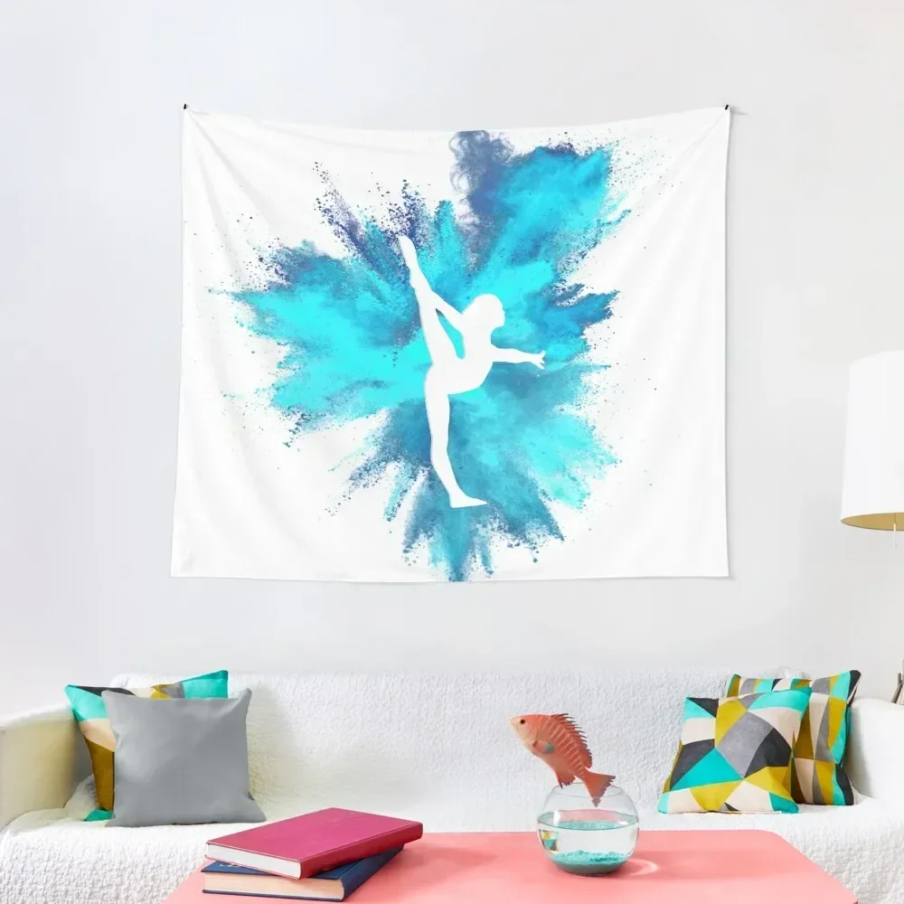 

Gymnast Silhouette - Blue Explosion Tapestry Anime Decor Cute Decor Room Decorating Aesthetic Tapestry